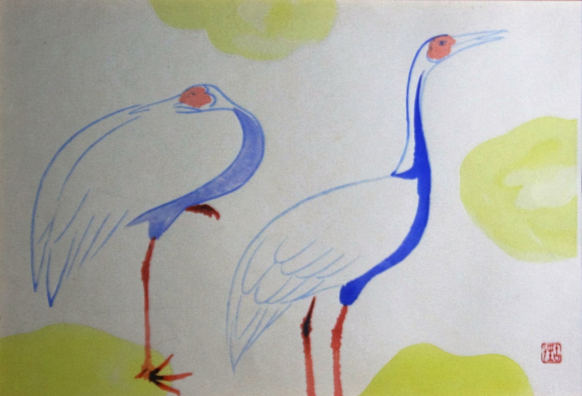 おうちギャラリー 小林古径先生の「鶴」 木版画を紹介いたします 
